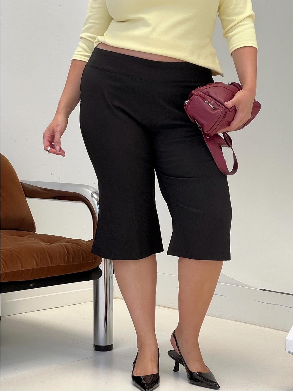 Black Stretch Crop Pants